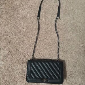Black Quilted Chain Shoulder Bag